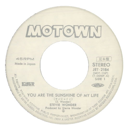 Stevie Wonder You Are The Sunshine Of My Life Japanese Promo